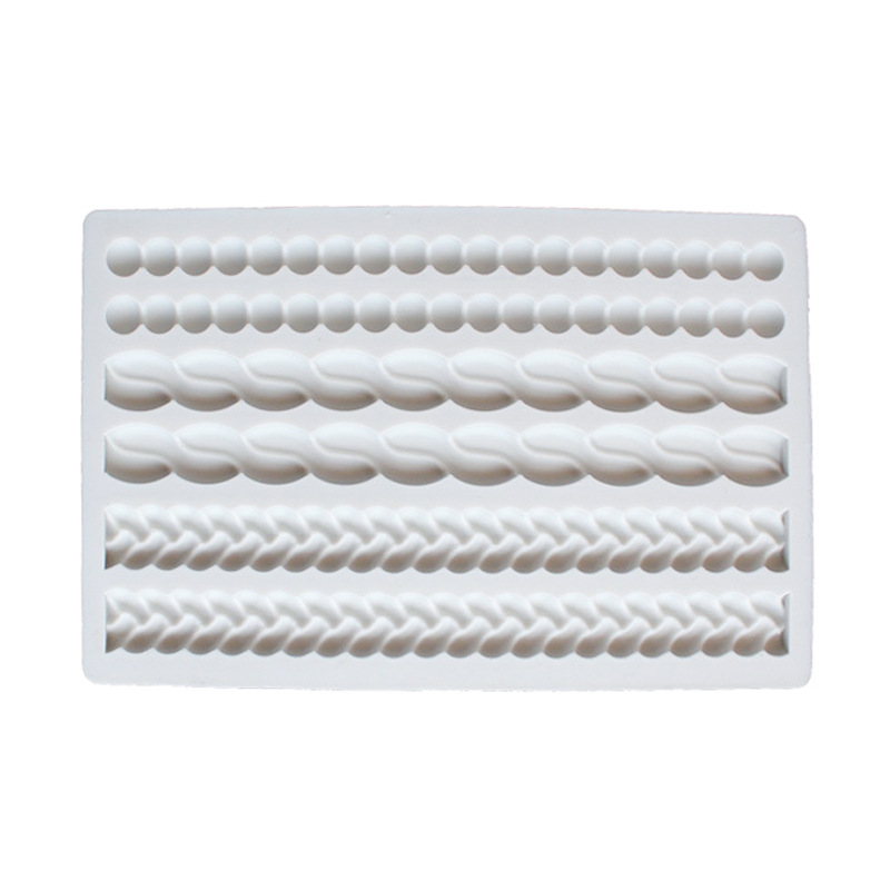 Cuerda de cáñamo, cadena de cinta tejida de perlas, decoración de bricolaje, pastel de fondant, borde de chocolate, molde de silicona, galletas de pegamento