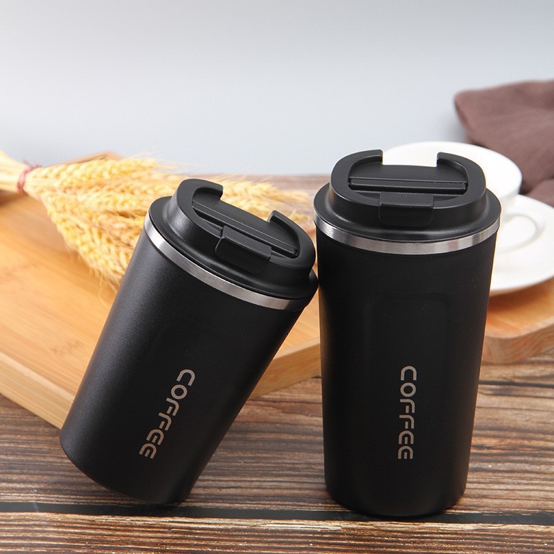 Taza de café inteligente de temperatura 304 taza de acero inoxidable portátil de cuerda de transporte de automóviles de oficina para hombres y mujeres con logotipo de impresión