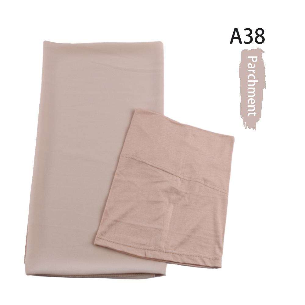 Muslim Women Chiffon HIjab With Matching Under Cap Hijab Headscarf Chiffon Long Shawl With Match Color Jersey Inner Caps