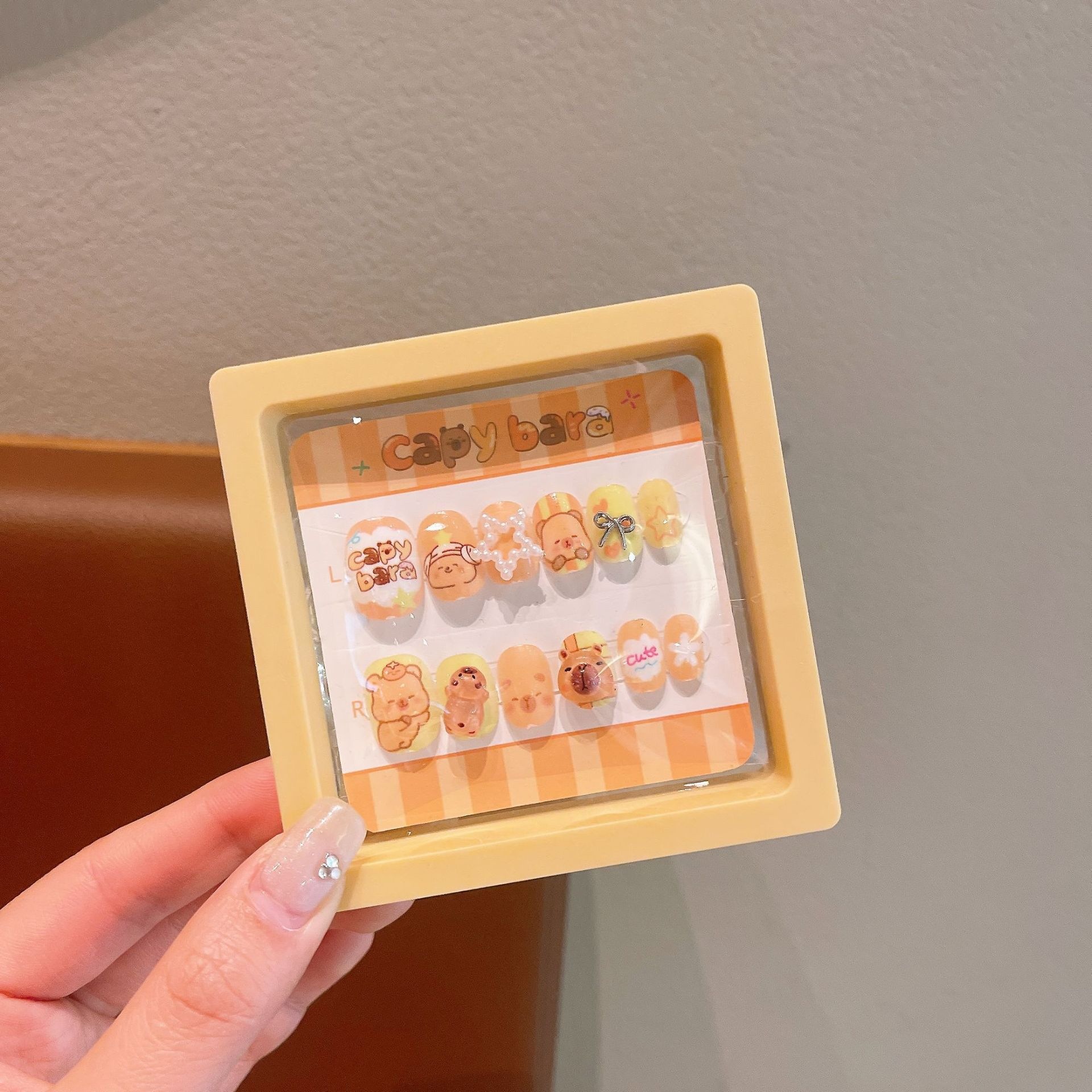 Niños Kulomi dibujos animados bebés usar uñas niñas lindas manicure parches de uñas impermeables para usar