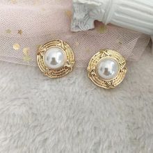 S925银针珍珠圆圈新款唯美风气质时尚耳钉女韩国法式浪漫耳饰潮