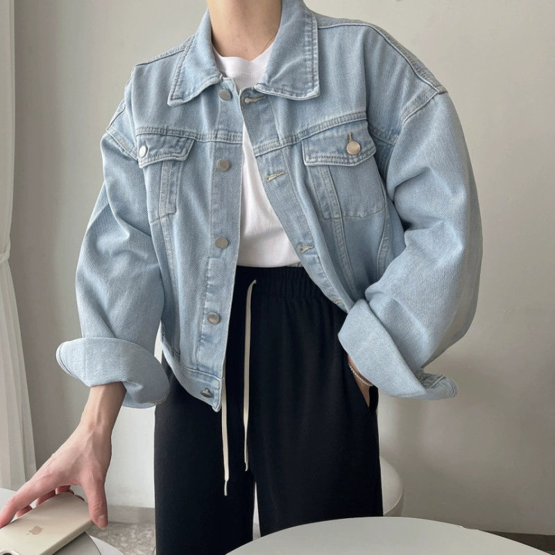 Повседневная свободная джинсовая куртка в корейском стиле для женщин