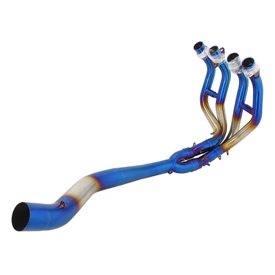 pipe front section titanium – Exhaust pipe - dninja-zx25r-stainless-steel-half-blue