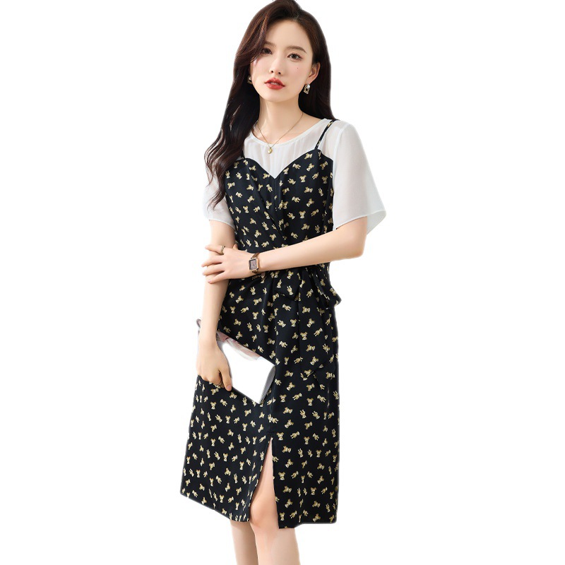 A6554 700K VÁY ĐẦM LIỀN THÂN NỮ SONTYOR NGẮN TAY CẢ BỘ 2 MÓN MÙA HÈ HỌA TIẾT HOA THỜI TRANG NỮ VẢI VOAN G02 SẢN PHẨM MỚI