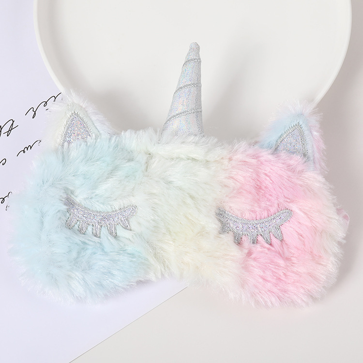 Fábrica al por mayor de felpa máscara de ojo de dibujos animados de santa claus alce sombreado máscara de ojo zorro animal bolsa de hielo transpirable