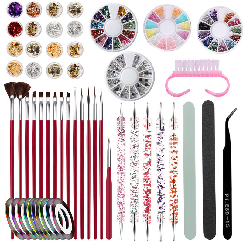 Traje de herramientas de uñas de Amazon transfronterizo pluma de uñas pluma de taladro joyería de uñas lima de uñas pinzas traje