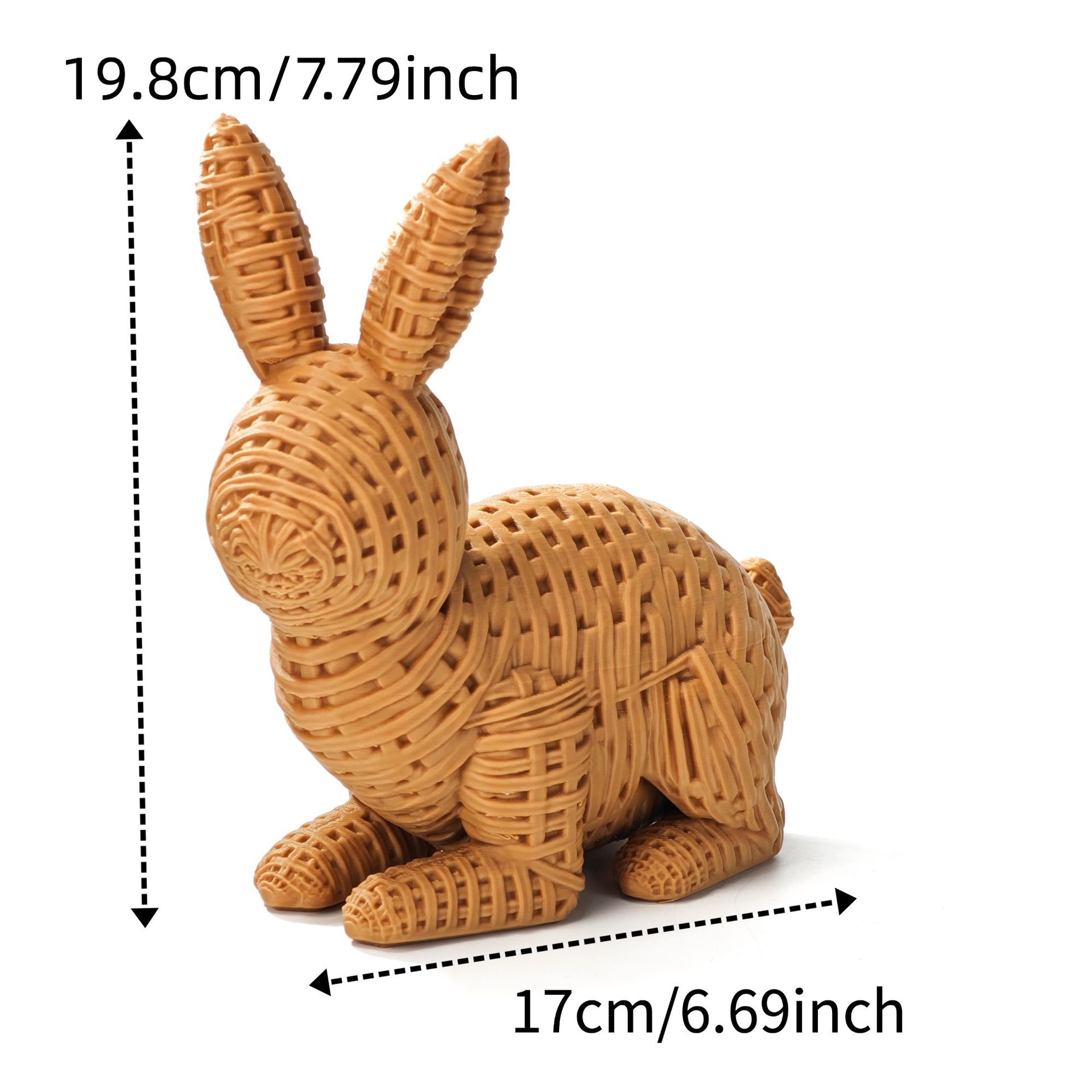 Amazon New Cross - Border Pascua 3D Printing Ratán Bunny Mixed Decoration Products tejiendo adornos de conejo