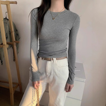 2025新款春秋冬磨毛打底小衫长袖t恤女内搭修身百搭显瘦上衣