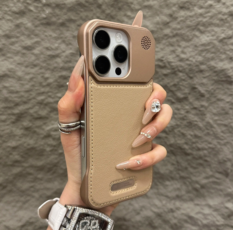 iPhone17Promaxに適したフレームレスアロマレザー磁気吸着式携帯電話ケース、Apple16メタル保護ケース15|undefined