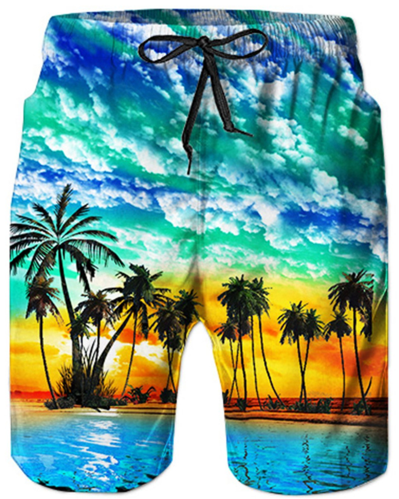Wholesale beach shorts, straight leg men's and women's swim trunks, 2023 style, family and couple shorts, five-point vacation style.