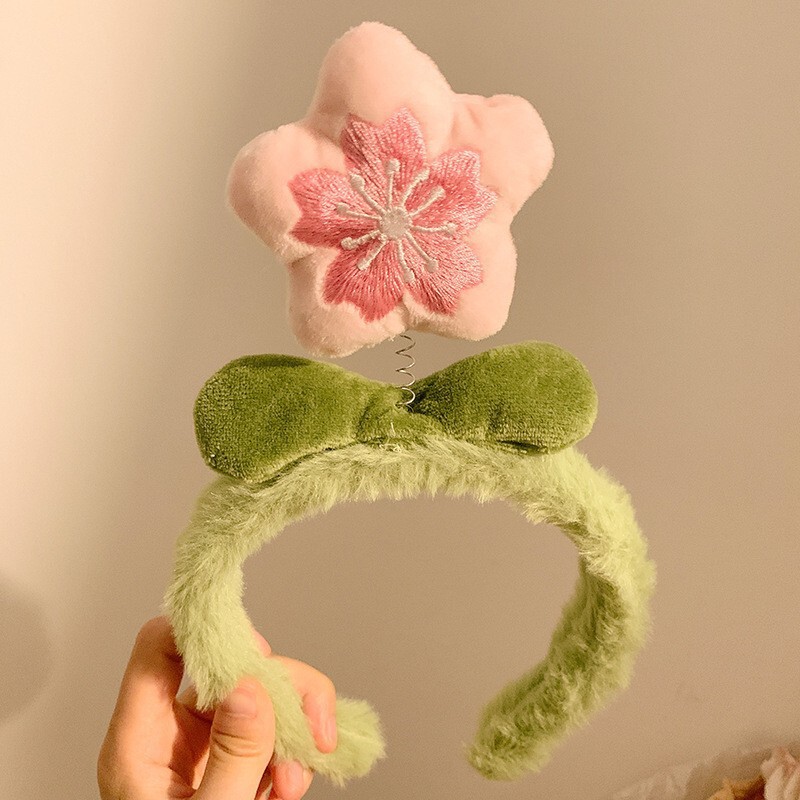 卡通洗脸毛绒发箍发带女可爱卡通公仔显脸小压发发箍搞怪学生发饰|undefined