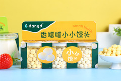 香噹噹小小饅頭蛋酥炫彩奶豆菠蘿豆果蔬豆小蛋酥餅乾零食3罐75克
