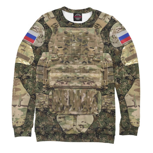 Suéter de cuello redondo con punta suelta de manga larga para hombres y mujeres, venta caliente transfronteriza rusa camuflaje fuerza aérea impresión digital 3D