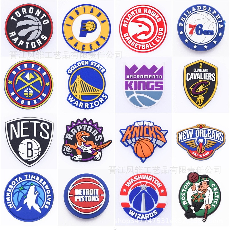 NBA basketball series New PVC soft rubber hole shoes flower shoe buckle diy accessories zhibi star shoe buckle cross-border exclusive