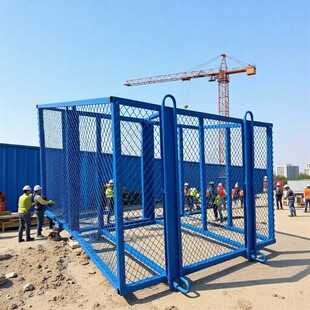 建筑工地上料升降笼高空作业吊筐施工吊物筐加气砖吊笼-阿里巴巴