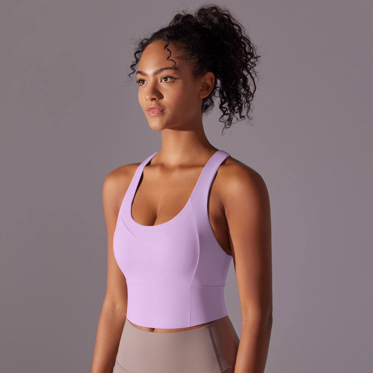 140g Weight Sleeveless Sleeve Length Nylon, Cotton Blend Fabric Type Short Top Length Halter Crisscross Tank Tops Type Fitness, Yoga Occasion Strap Neckline Solid Color Pattern Sports Style Sports Solid Color Nylon Cotton Blend Strap Active Tops Halter Crisscross Tank 53