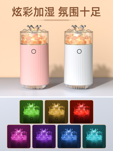 Salt Stone Aromatherapy Diffuser Humidifier USB Charging Home Bedroom Multi-color Petal Night Light Office Small Mist Maker