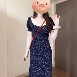 法式温柔风波点连衣裙子女2026新款夏季小个子气质绝美长裙感