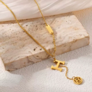 【通体钛钢】几何星球个性极简风炉内真金项链女ins网红锁骨链