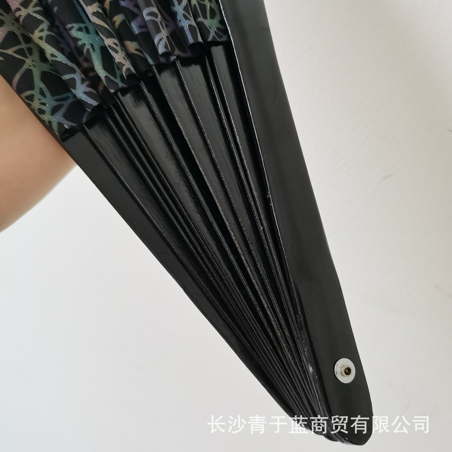 33厘米大尺寸响扇黑竹骨