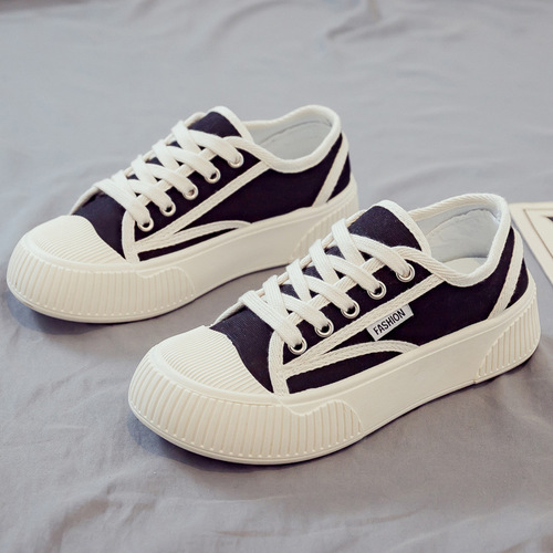 2024 spring and summer new canvas shoes for women, versatile flat white shoes, summer style breathable student cloth shoes for women