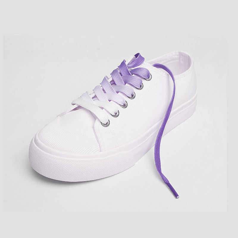 Lona zapatos blancos gradiente cordón transparente doble capa