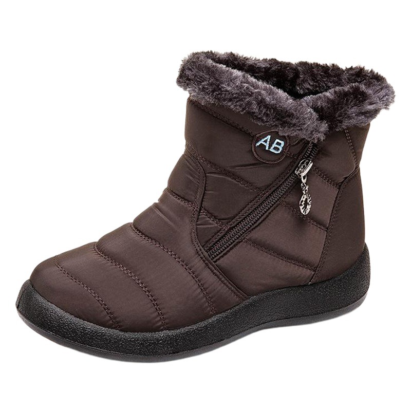 Botas de Nieve para Mujer, Talla Grande, Comercio Exterior, Invierno 2025, Nuevas, Cálidas, con Cremallera Lateral, Impermeables, de Algodón