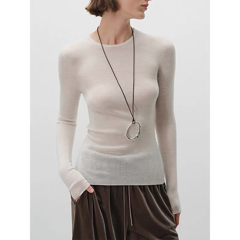 Visman Double-Strand Yarn Machine Washable Ultra-Fine German Yangtze Wool Seamless Fully Molded Round Neck Bottoming Shirt