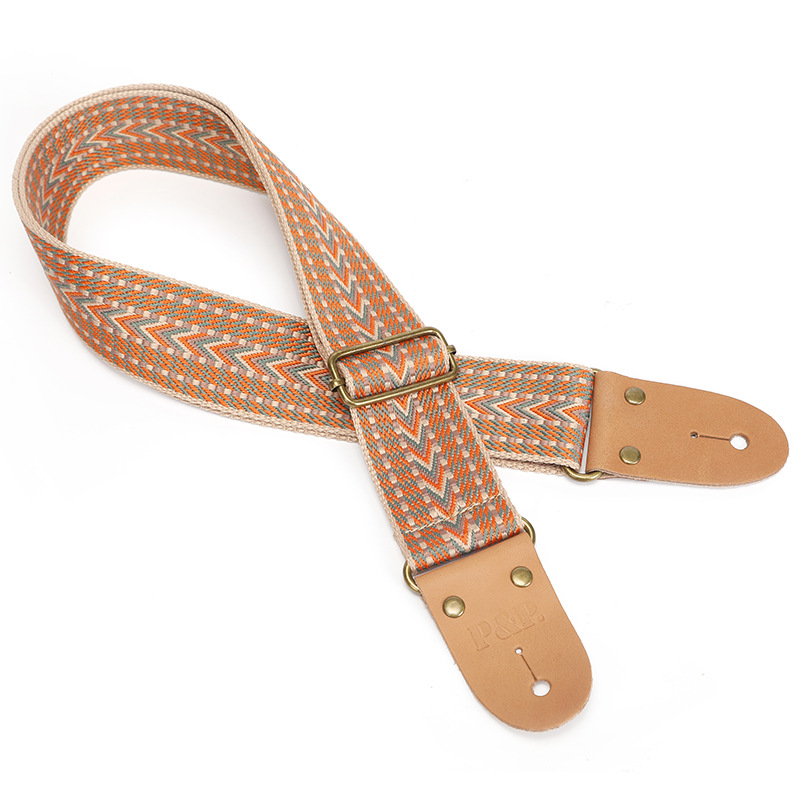 Alabanza PP correa de la guitarra 2023 nuevo S50 jacquard correa de hombro bordado cuero genuino cabeza correa de la guitarra