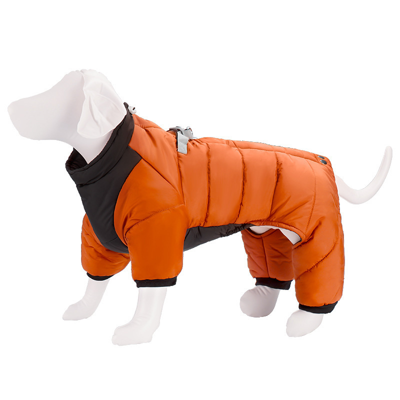 χειμερινό τετράποδο βαμβακερό παλτό για σκύλους, ζεστά ρούχα για σκύλους, αντιανεμικά ρούχα για κουτάβια, ρούχα για κατοικίδια_voghion.com
