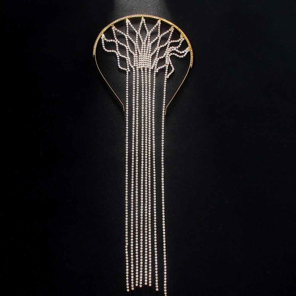 Ventas transfronterizas calientes de malla bordilla de moda cadena de cabello de diamante temperamento accesorios de lujo para mujeres Headwear