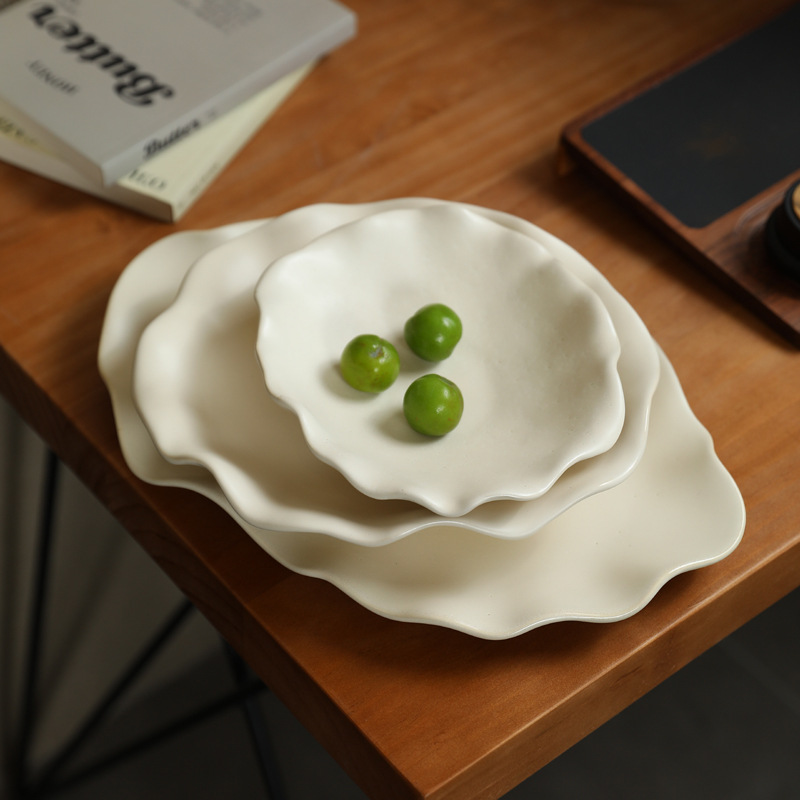 Estilo ins, arte simple, cerámica creativa, plato de frutas, hogar, sala de estar, mesa de centro, plato de almacenamiento de frutas, decoración suave de escritorio
