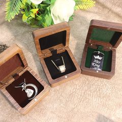 黒い胡桃の木の包装のフランネルのアクセサリーの箱のファッションのブレスレットのネックレスの小さいペンダントの箱の卸売り