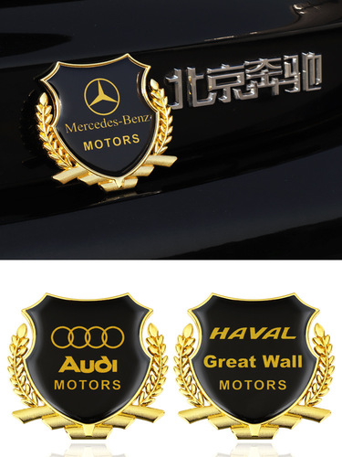 Car VIP wheat ear 3D three-dimensional metal car logo side label modified triangle window car tail label body decoration label