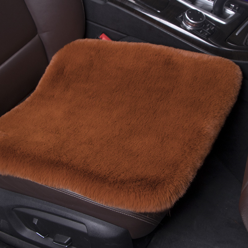 Wholesale Thickened Warm Faux Rabbit Fur Car Seat Cushion Set, Long Rectangular Three-Piece Plush Car Seat Cushion for Winter Warmth