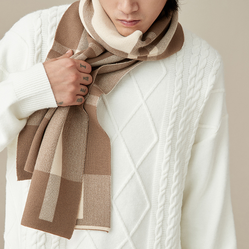 Neuer heißer Herrenschal für Herbst und Winter, neue Modemarke, lässig, vielseitig, verdickt, warm und kältebeständig, Nackenband als Geschenk_voghion.com