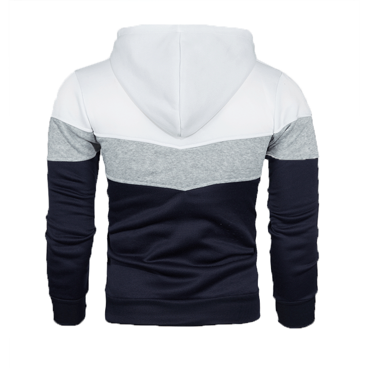 Men's Clothing Autumn and winter blue street casual sports sweatshirt loose side seam pocket block color youth hoodie_senzul.com