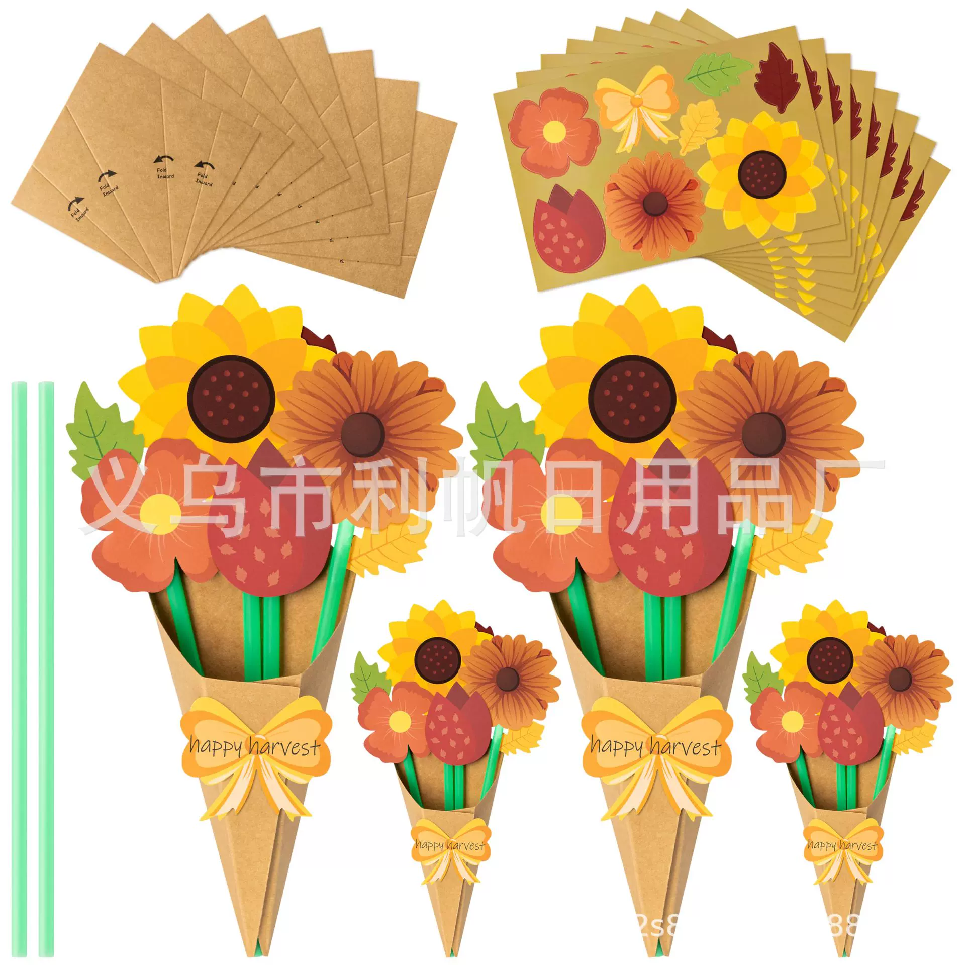 现货Flower Bouquet Craft Kit 送家人diy香花贺卡套装24件套跨境