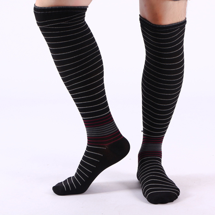 Amazon New Stretch Compression Socks Striped Sports Over-the-Knee Stockings Pressure Ankle Socks Quick Dry Socks