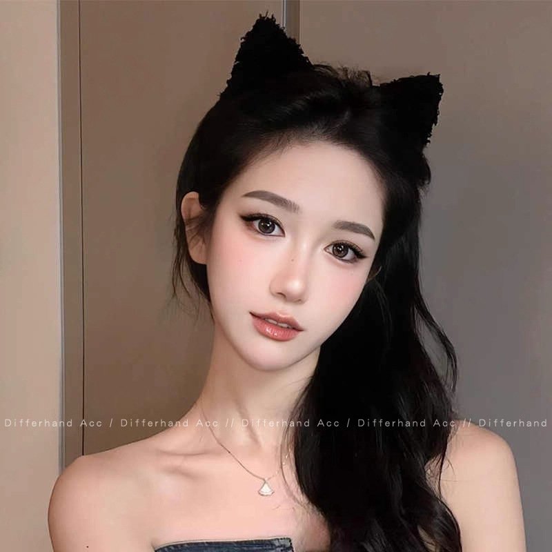 可爱毛绒猫耳朵发箍2025新款秋冬洗脸不勒头压发头箍甜美发卡头饰|undefined