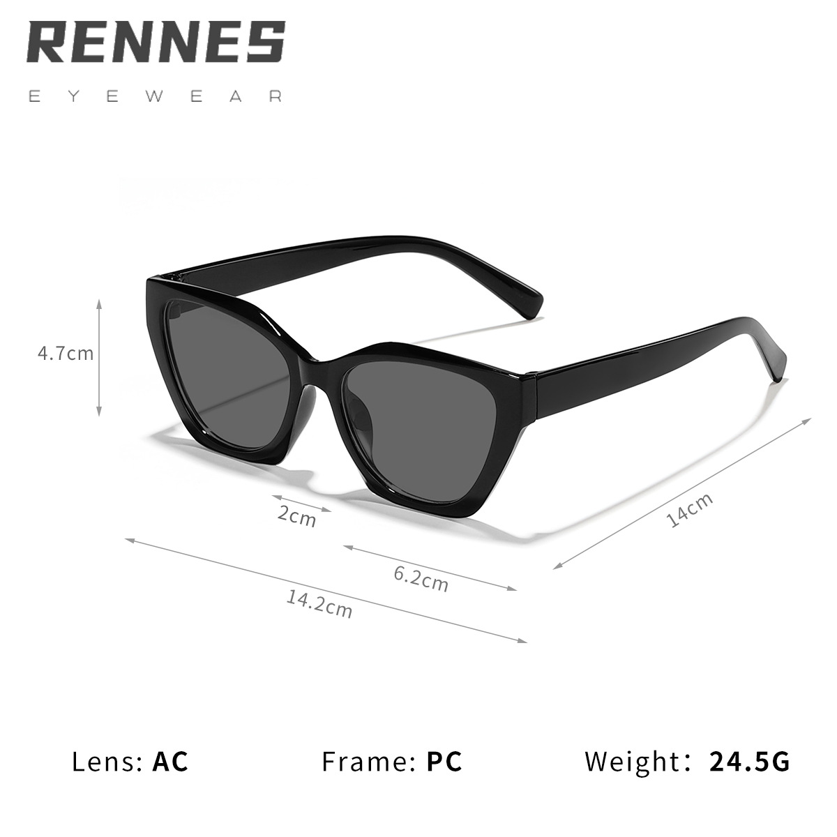 2024 nuevo retro irregular de bordes estrechos de color negro gafas de moda al aire libre protección solar desgaste esencial gafas de sol