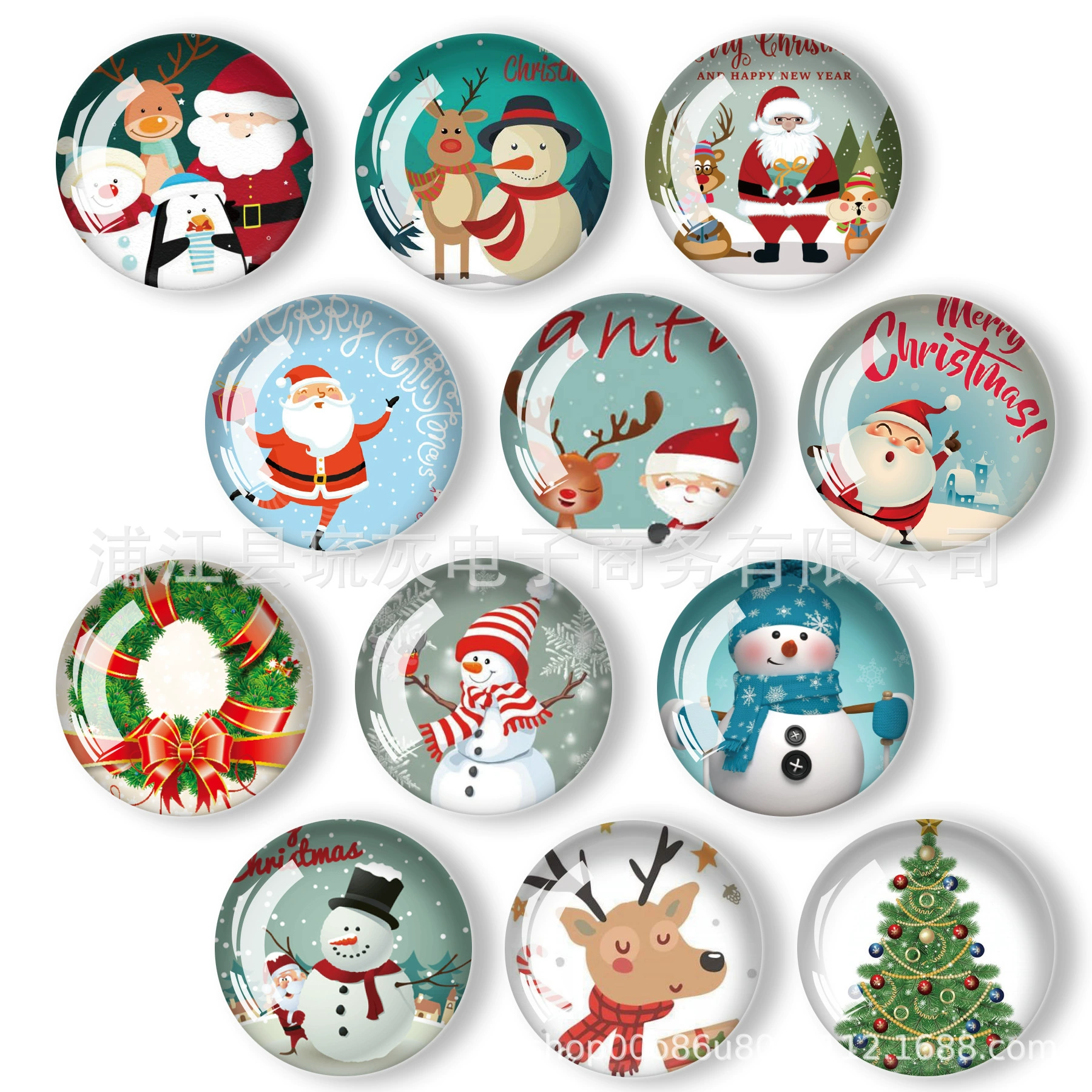 Хрустальное стекло Холодильник Магнитный патч Рождественская серия Туристические сувениры Amazon Горячие подарки компании