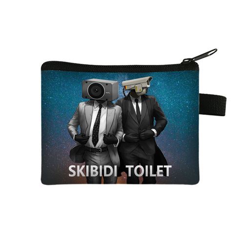 Toilet Person Children's Zero Wallet Student Portable Cartoon Small Wallet Coin Key Polyester Storage Bag