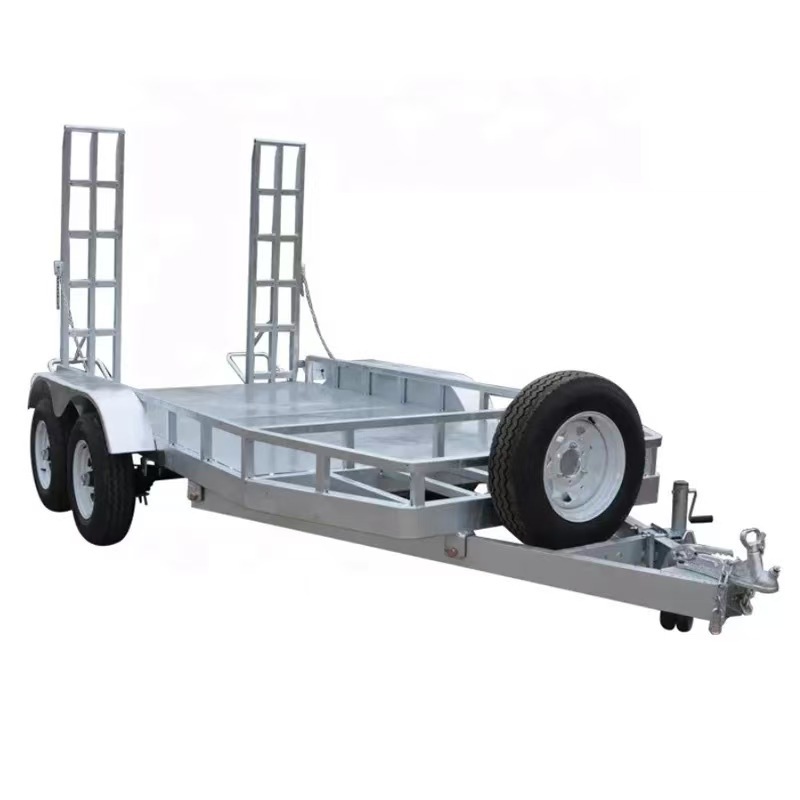 Excavadora remolque exportación de remolque de placa plana personalizada galvanizado en caliente maquinaria agrícola herramientas de rastreo remolque fábrica
