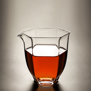 Japanese-Style Thickened Heat-Resistant Glass Fair Cup Kung Fu Tea Set with Hexagon Tea Sea Fen Tea Pour for Home