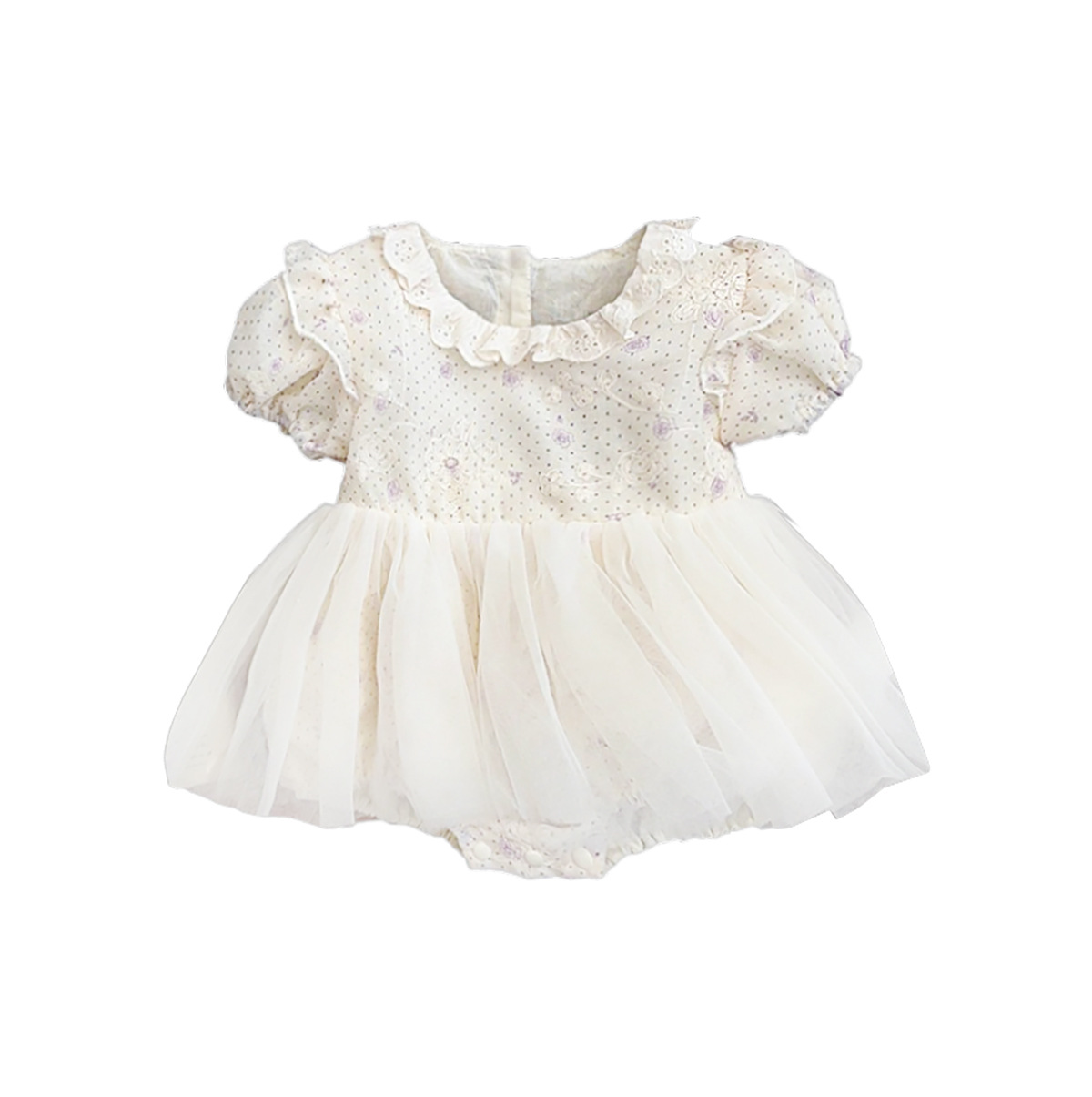 2025 verano nuevo producto versión coreana del vestido de gatear de manga corta de la princesa del banquete de un año