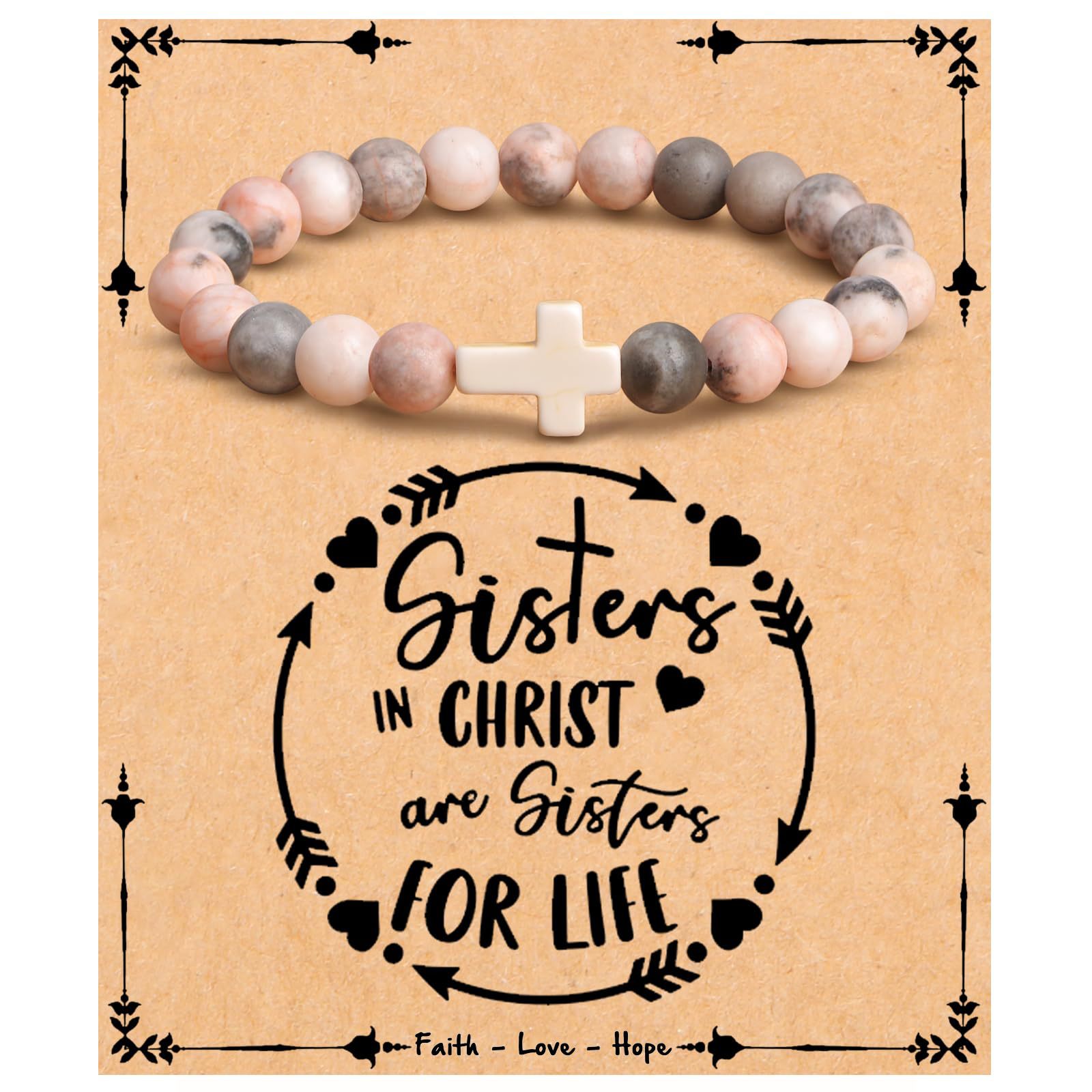 핑크 얼룩말 팔찌 + 생명 카드 자매