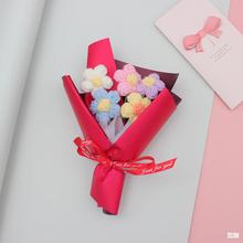 送妈妈母亲节花束 针织花束5朵创意毛线花束礼盒装饰搭配批发成品
