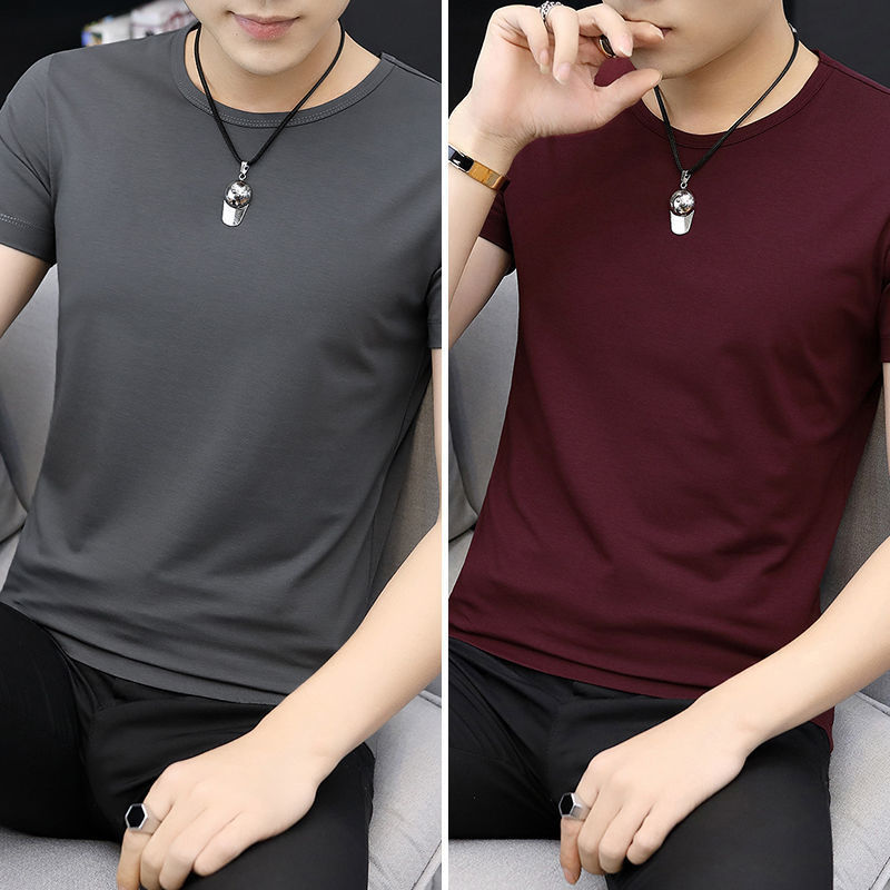 2件】モーダル男性アイス半袖tシャツ夏ファッション男性服ビッグサイズ氷感速乾上服男|undefined