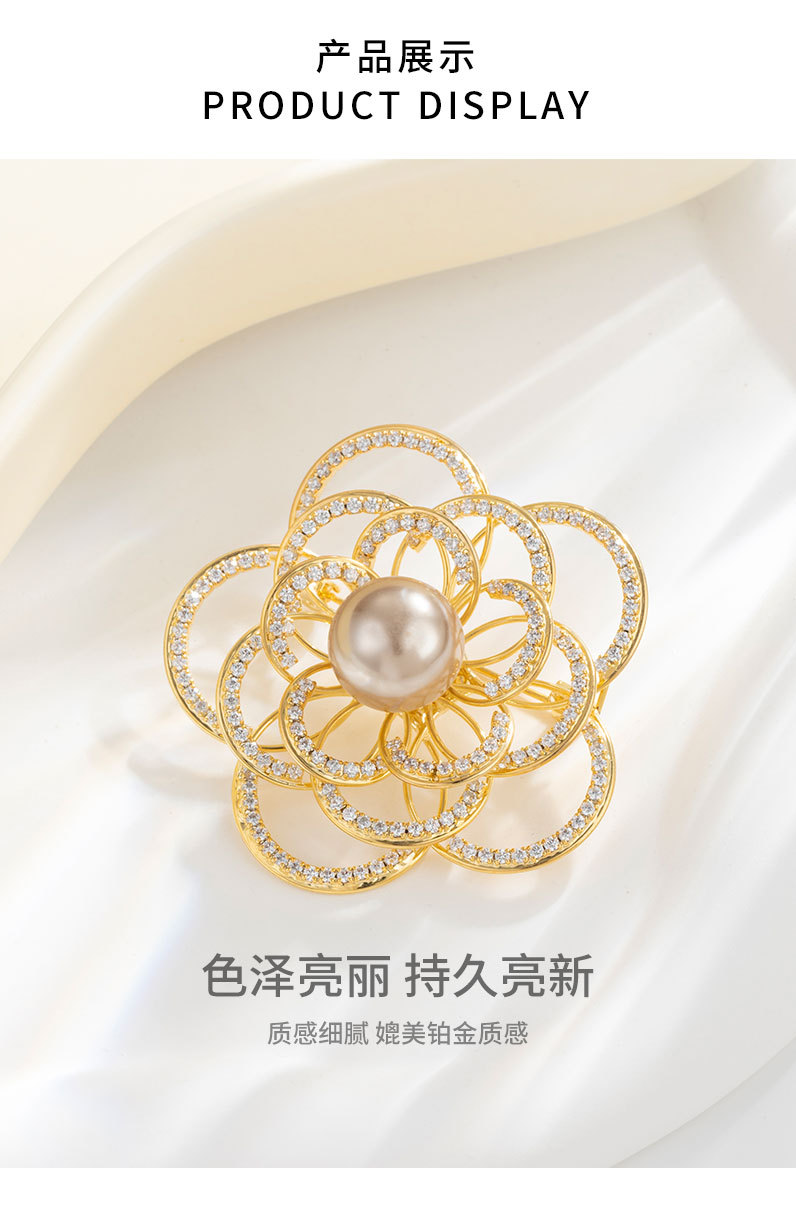时尚优雅镂空花朵胸针小众轻奢风高级感花卉别针新品